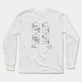 Poker Playing Card Vintage Patent Drawing Long Sleeve T-Shirt